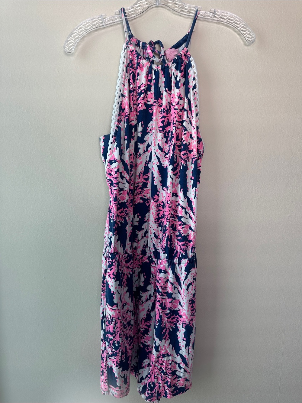 Lilly Pulitzer Navy Pink & White Sleeveless Halter Romper